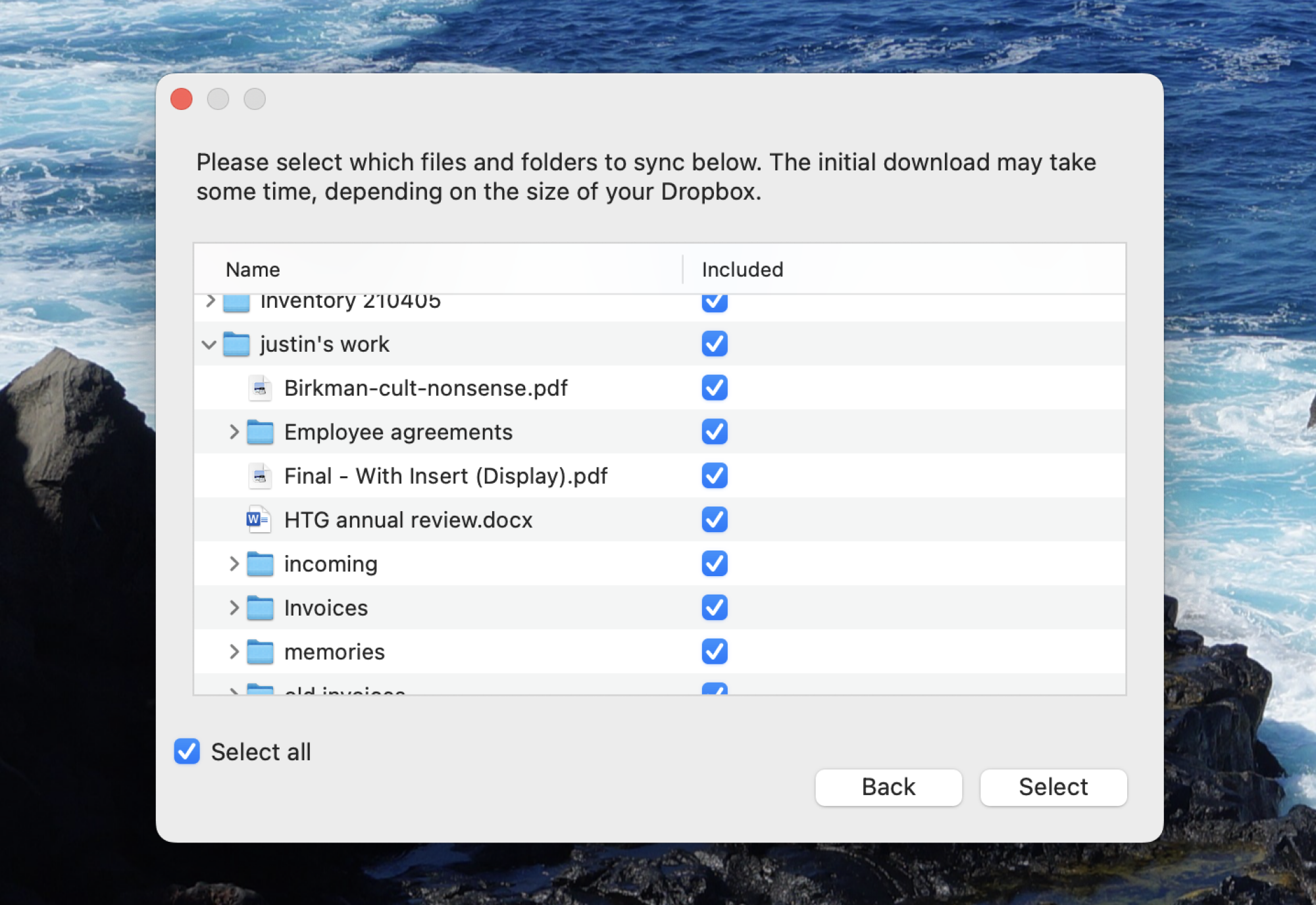 You can choose to exclude any file or folder.